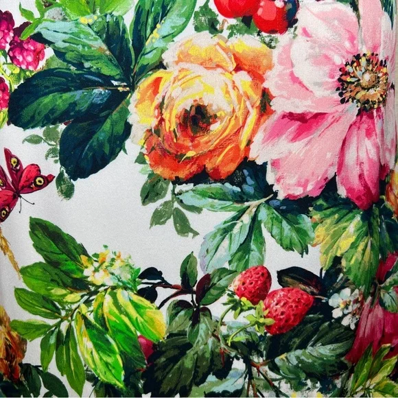 DOLCE & GABBANA Floral Print Knee-Length Pencil Skirt - Sz US 0 / IT 36 - Picture 10 of 11